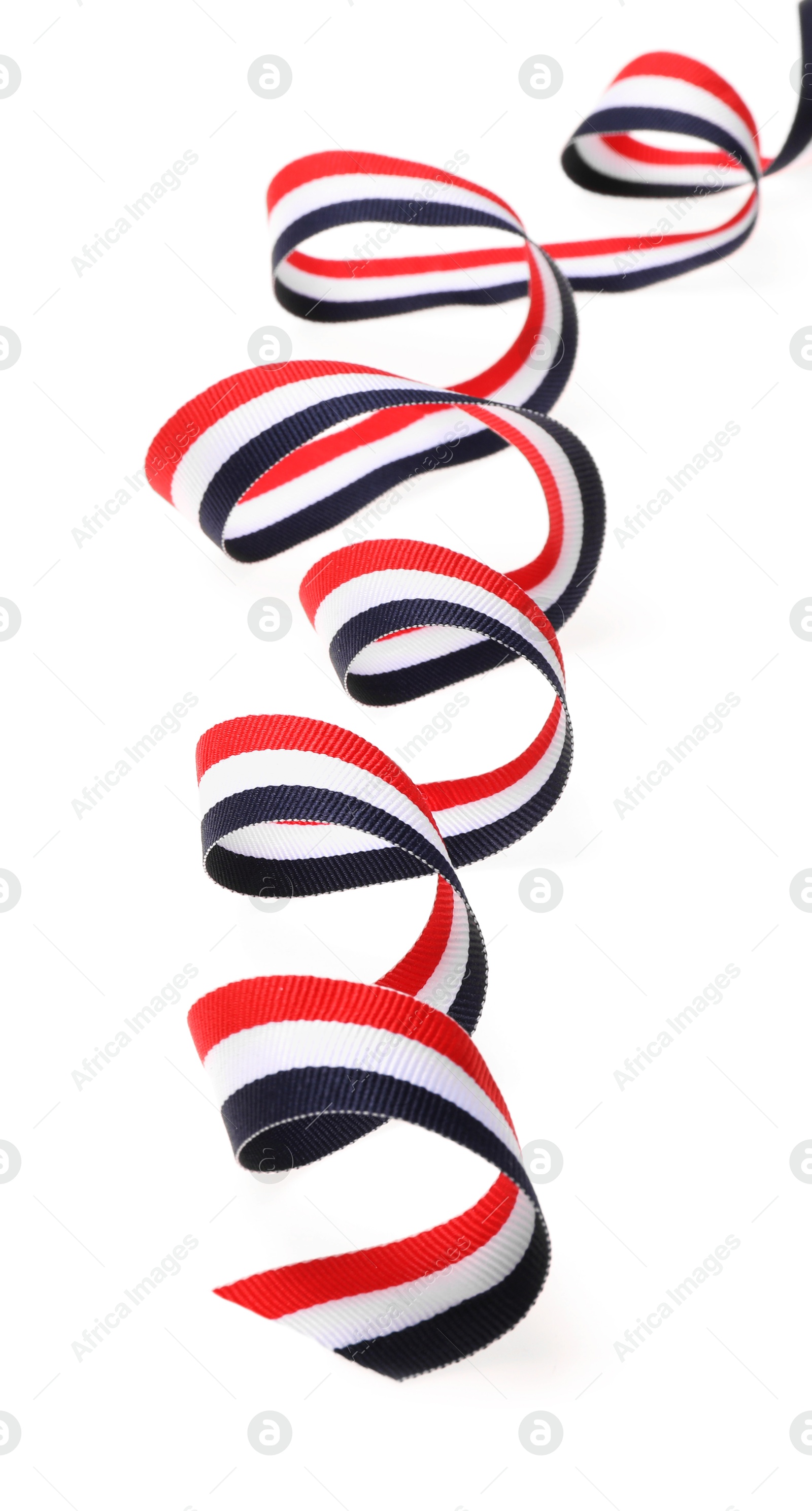 Photo of Ribbon in colors of Yemeni flag isolated on white