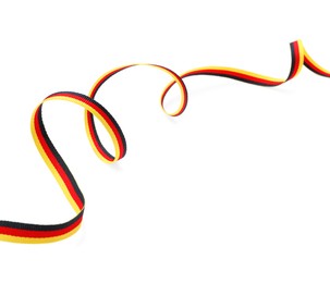 Ribbon in colors of German flag isolated on white