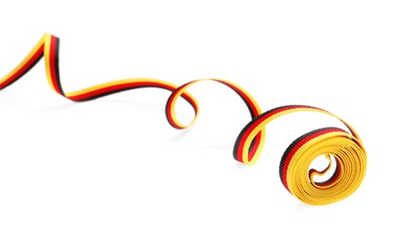 Ribbon in colors of German flag isolated on white