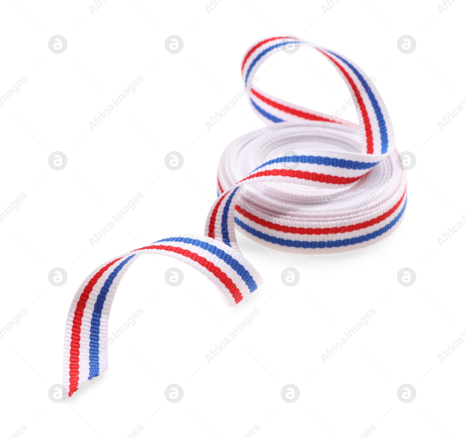 Photo of Ribbon in colors of Netherlands flag isolated on white