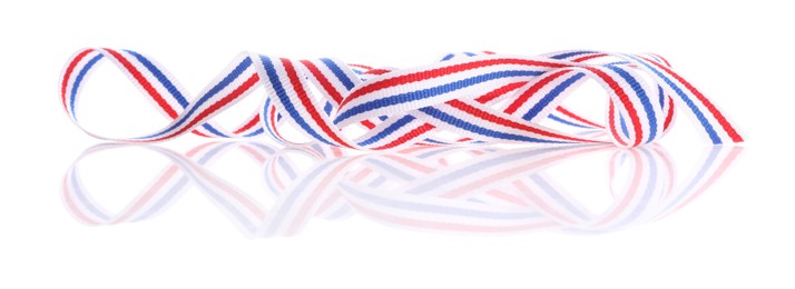 Photo of Ribbon in colors of Netherlands flag isolated on white