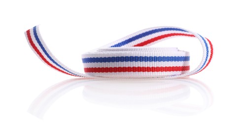 Ribbon in colors of Netherlands flag isolated on white