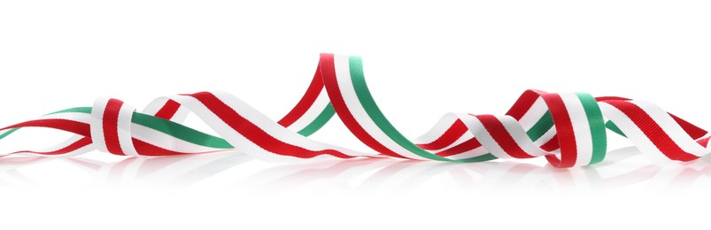 Ribbon in colors of Hungarian flag isolated on white