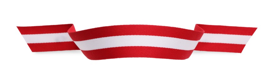 Ribbon in colors of Austrian flag isolated on white