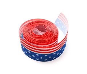 Roll with ribbon in colors of American flag isolated on white