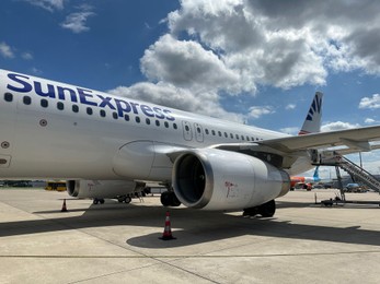 Photo of Rotterdam, Netherlands - July 22, 2024: Modern airplane in Rotterdam The Hague Airport