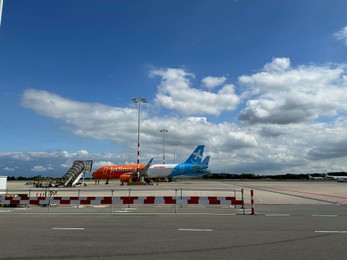 Photo of Rotterdam, Netherlands - July 22, 2024: Modern airplanes in Rotterdam The Hague Airport