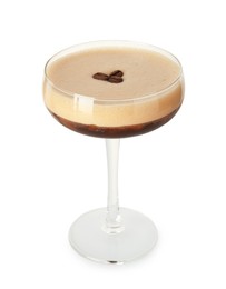 Photo of Espresso Martini cocktail in glass isolated on white