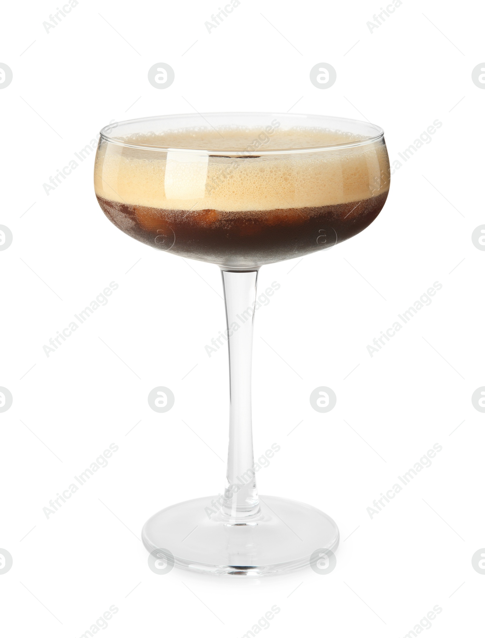 Photo of Espresso Martini cocktail in glass isolated on white