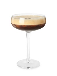 Espresso Martini cocktail in glass isolated on white