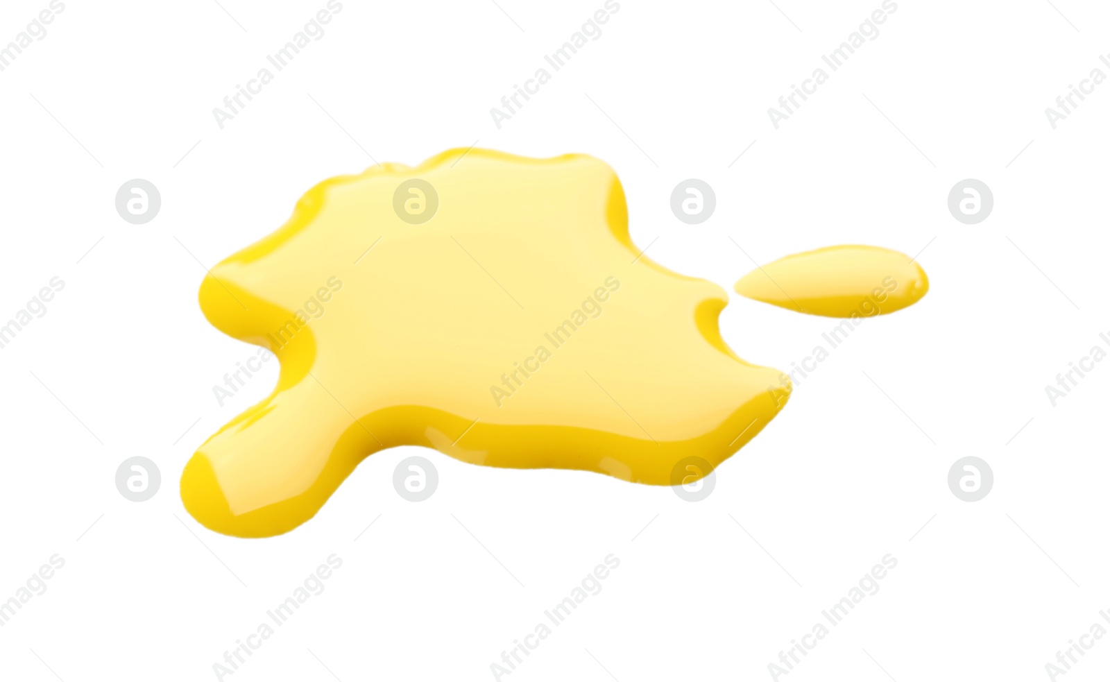 Photo of Blot of yellow printer ink isolated on white