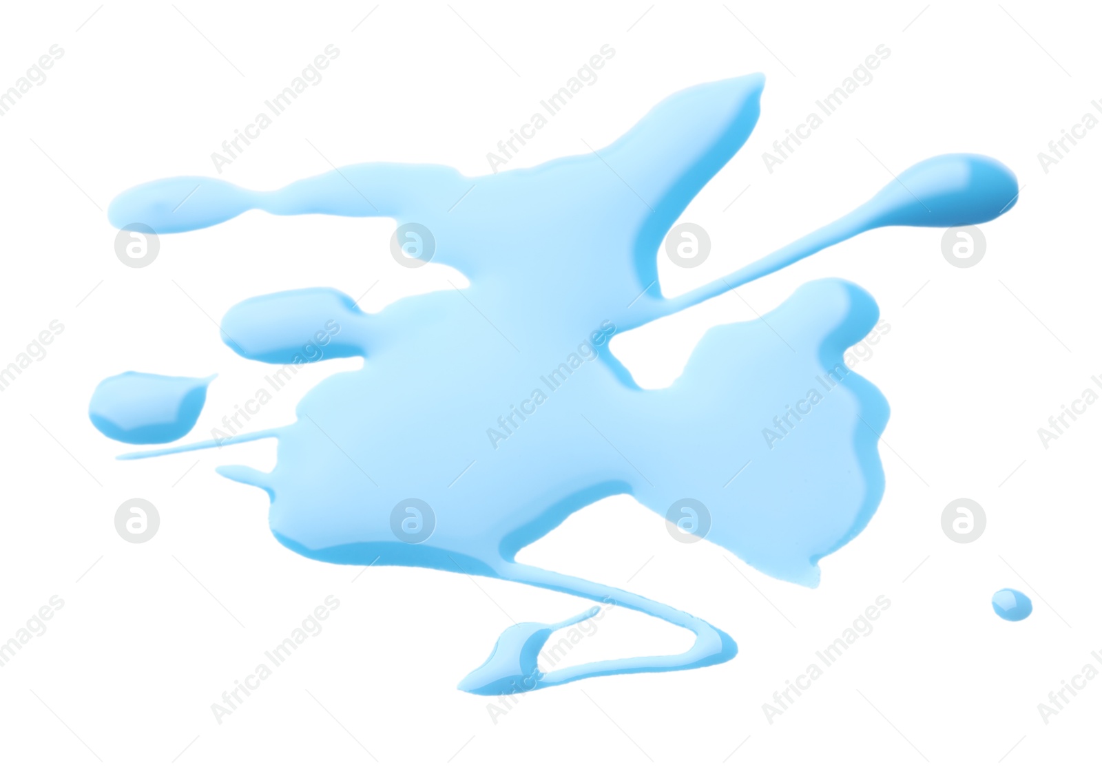 Photo of Blot of light blue printer ink isolated on white