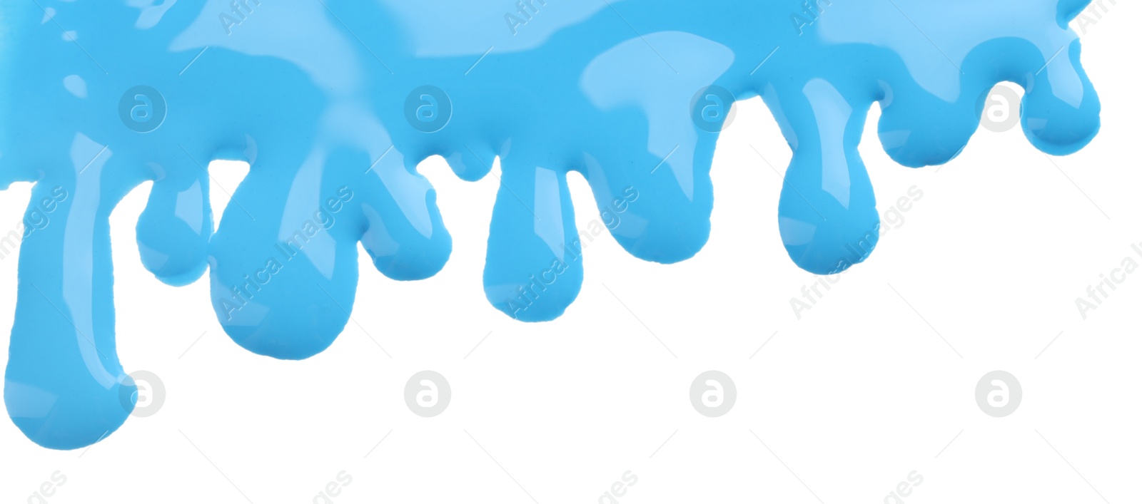 Photo of Blot of light blue printer ink isolated on white, top view