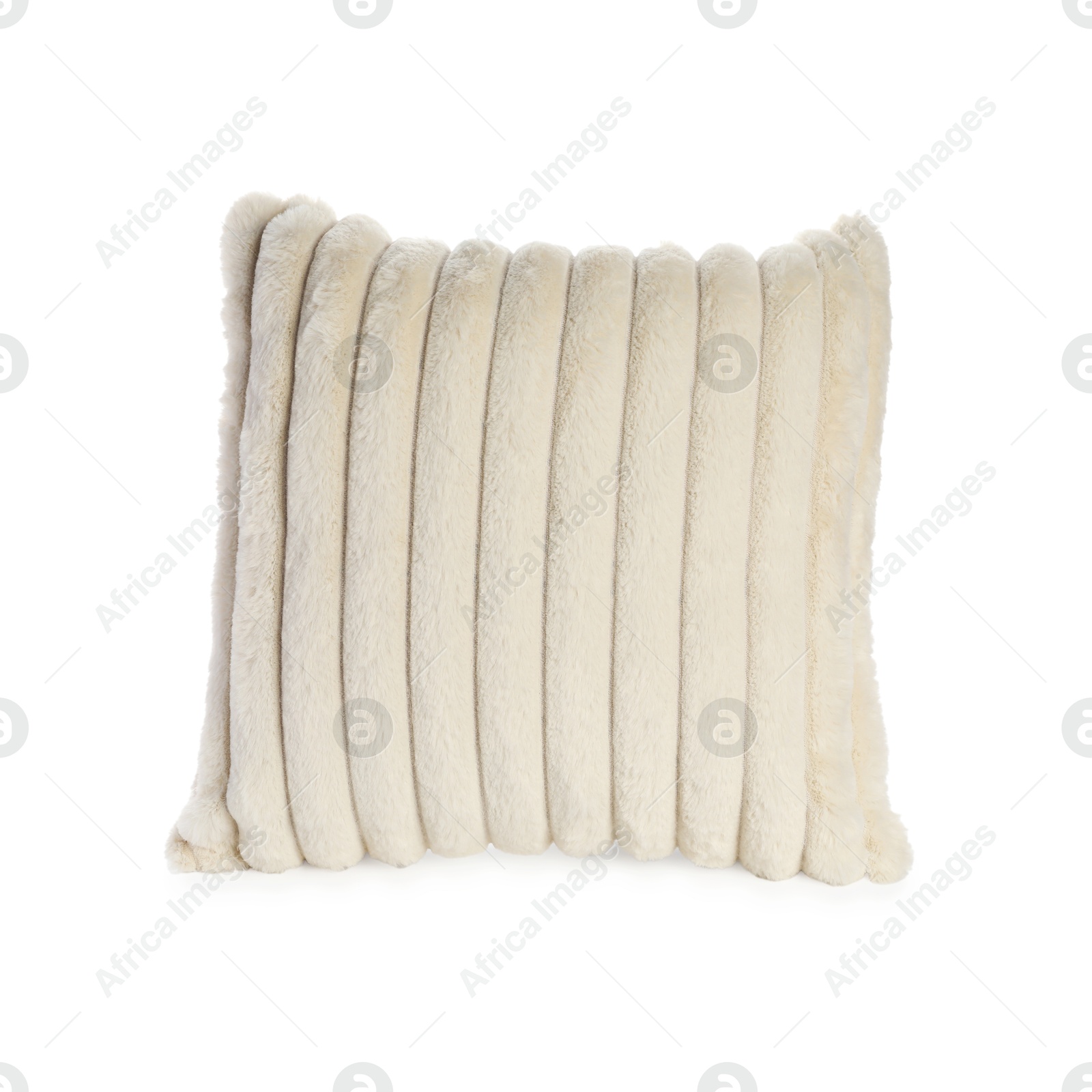 Photo of One soft light pillow isolated on white