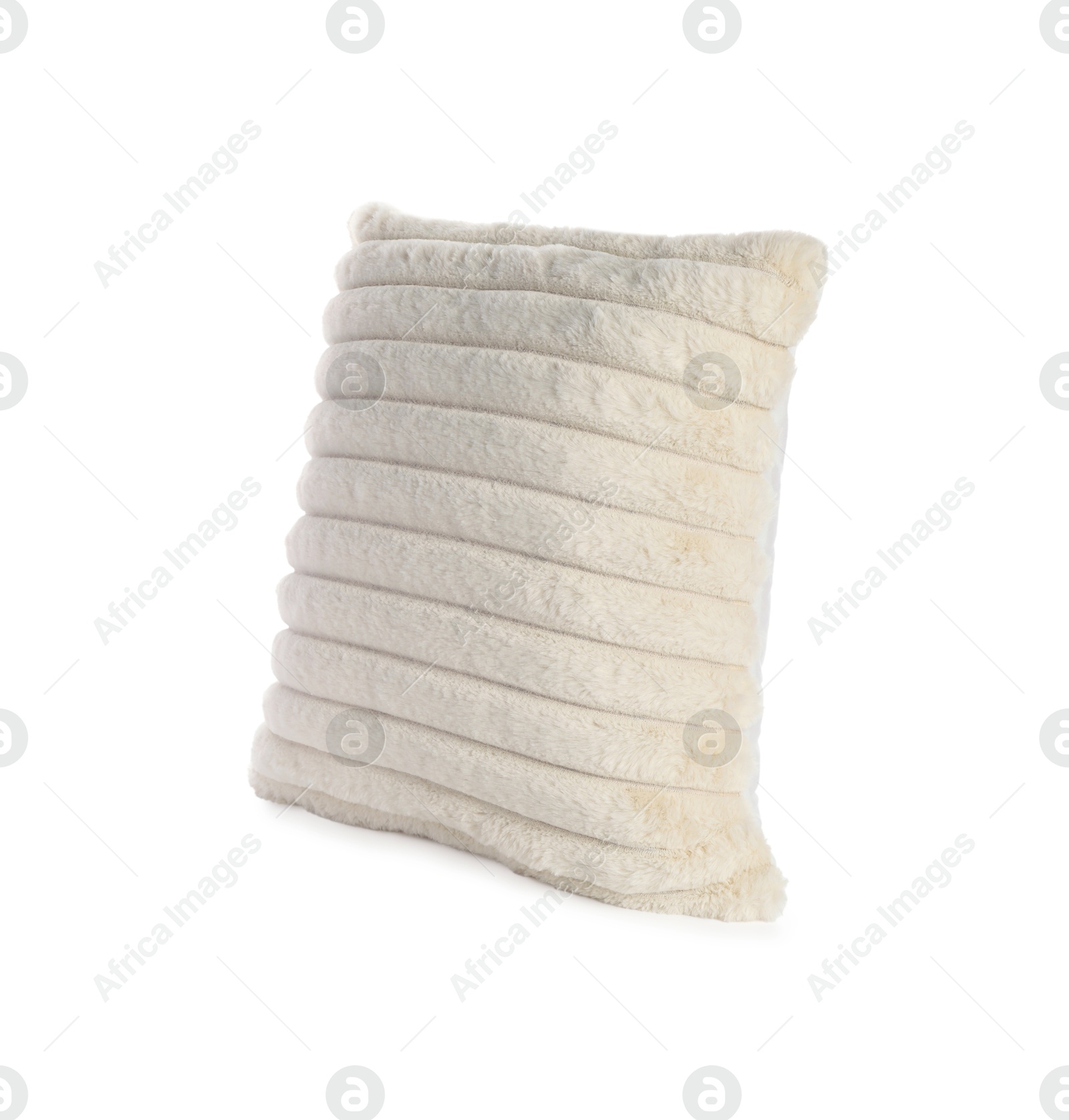 Photo of One soft light pillow isolated on white