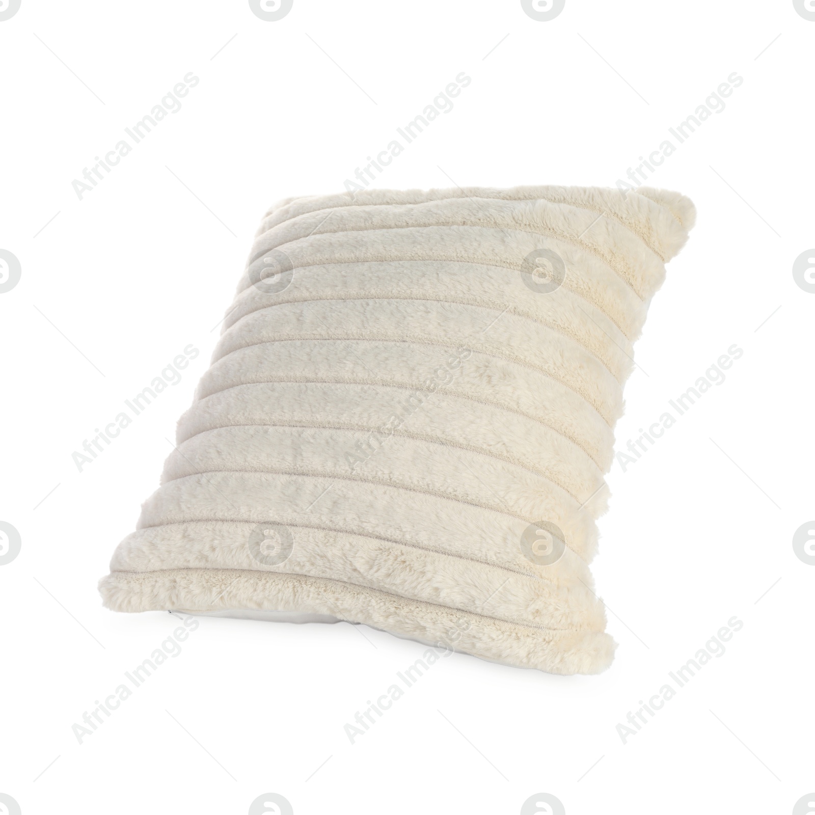 Photo of One soft light pillow isolated on white