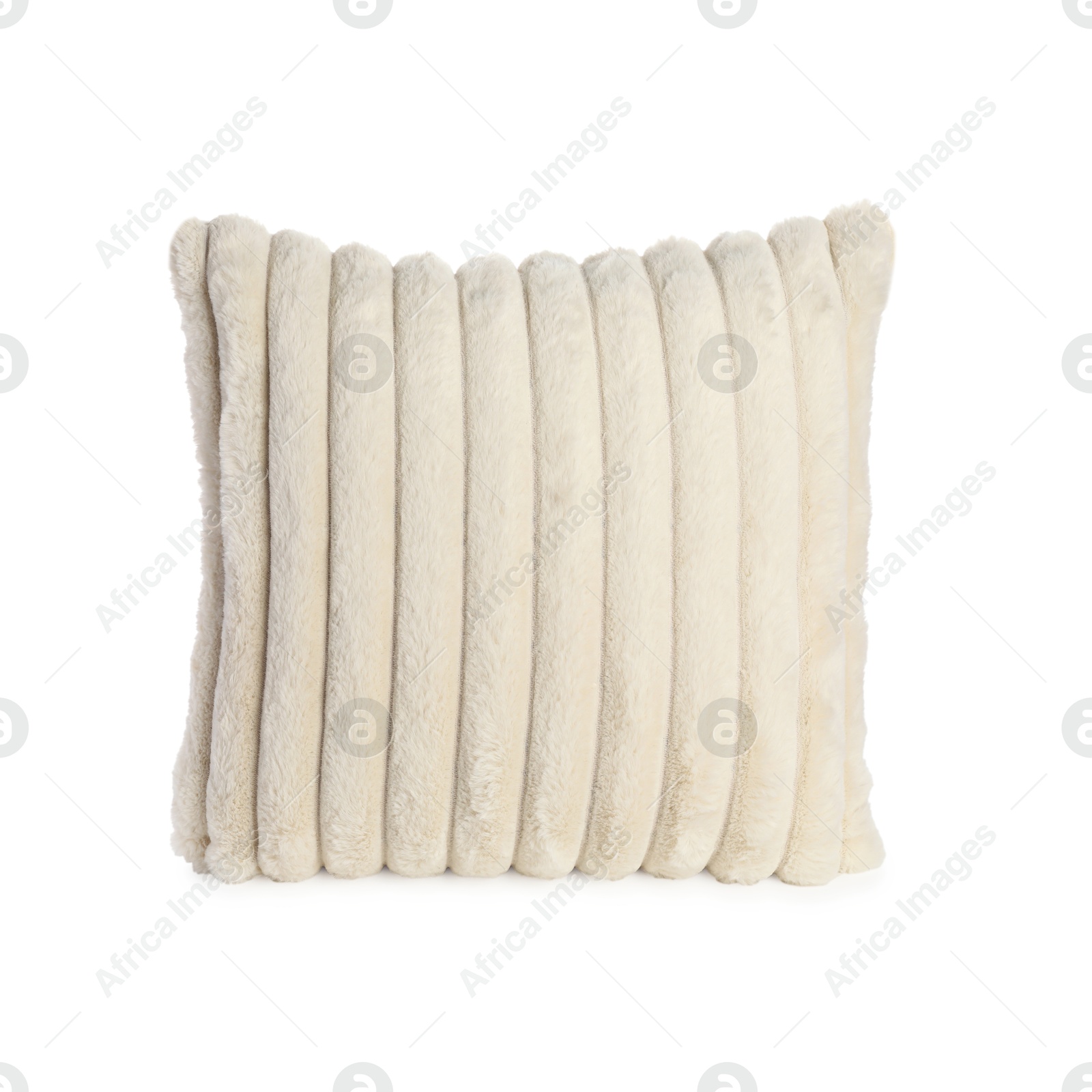 Photo of One soft light pillow isolated on white