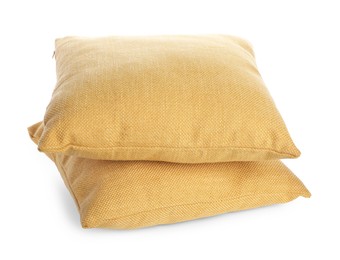 Two soft color pillows isolated on white