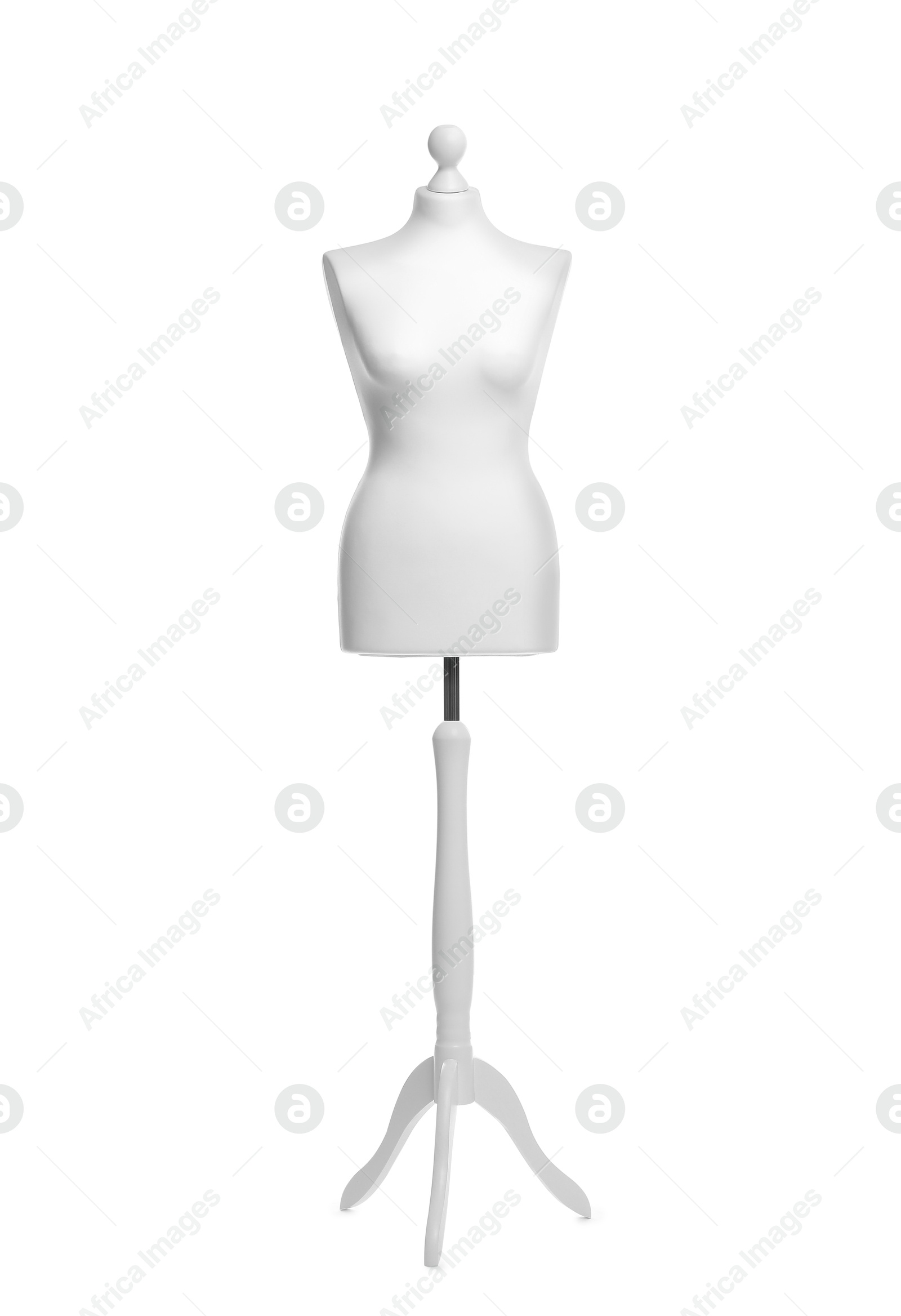 Photo of One mannequin isolated on white. Fashion designer`s equipment