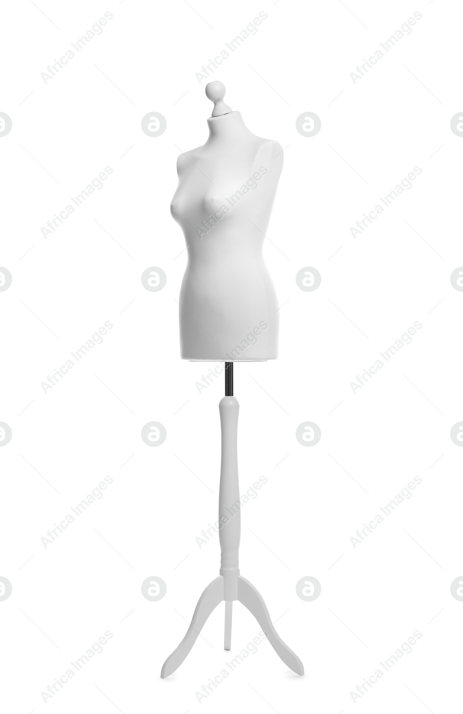 Photo of One mannequin isolated on white. Fashion designer`s equipment