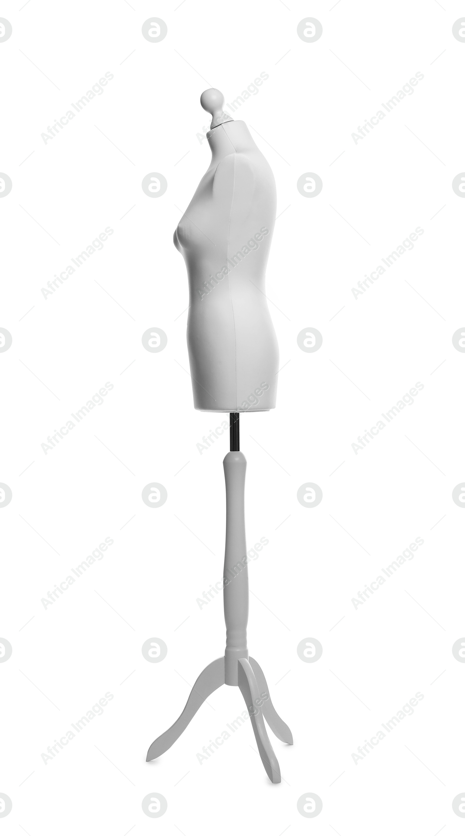 Photo of One mannequin isolated on white. Fashion designer`s equipment