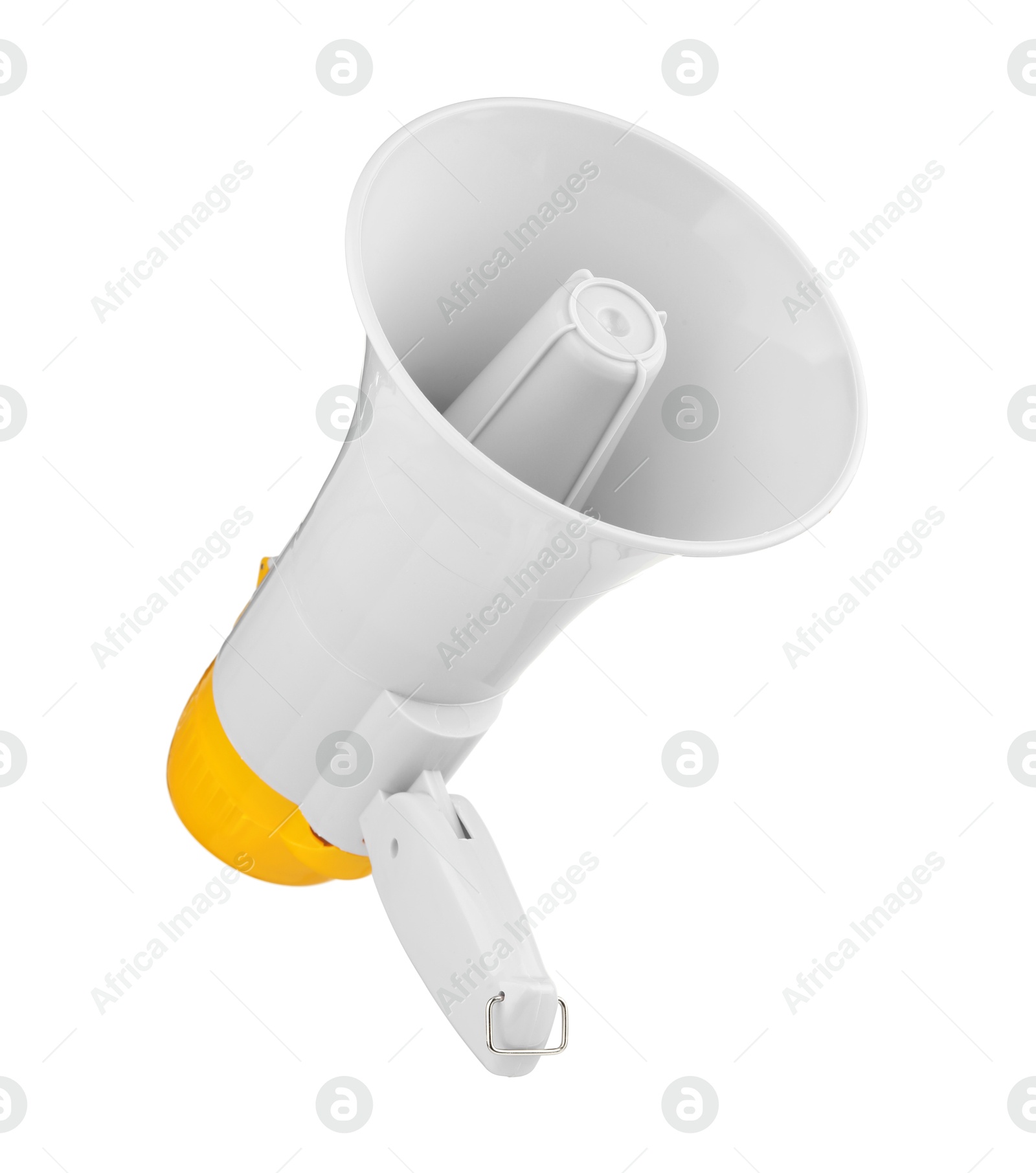 Photo of One wireless megaphone speaker isolated on white