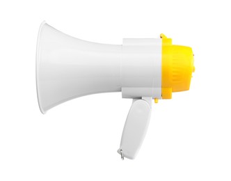 Photo of One wireless megaphone speaker isolated on white