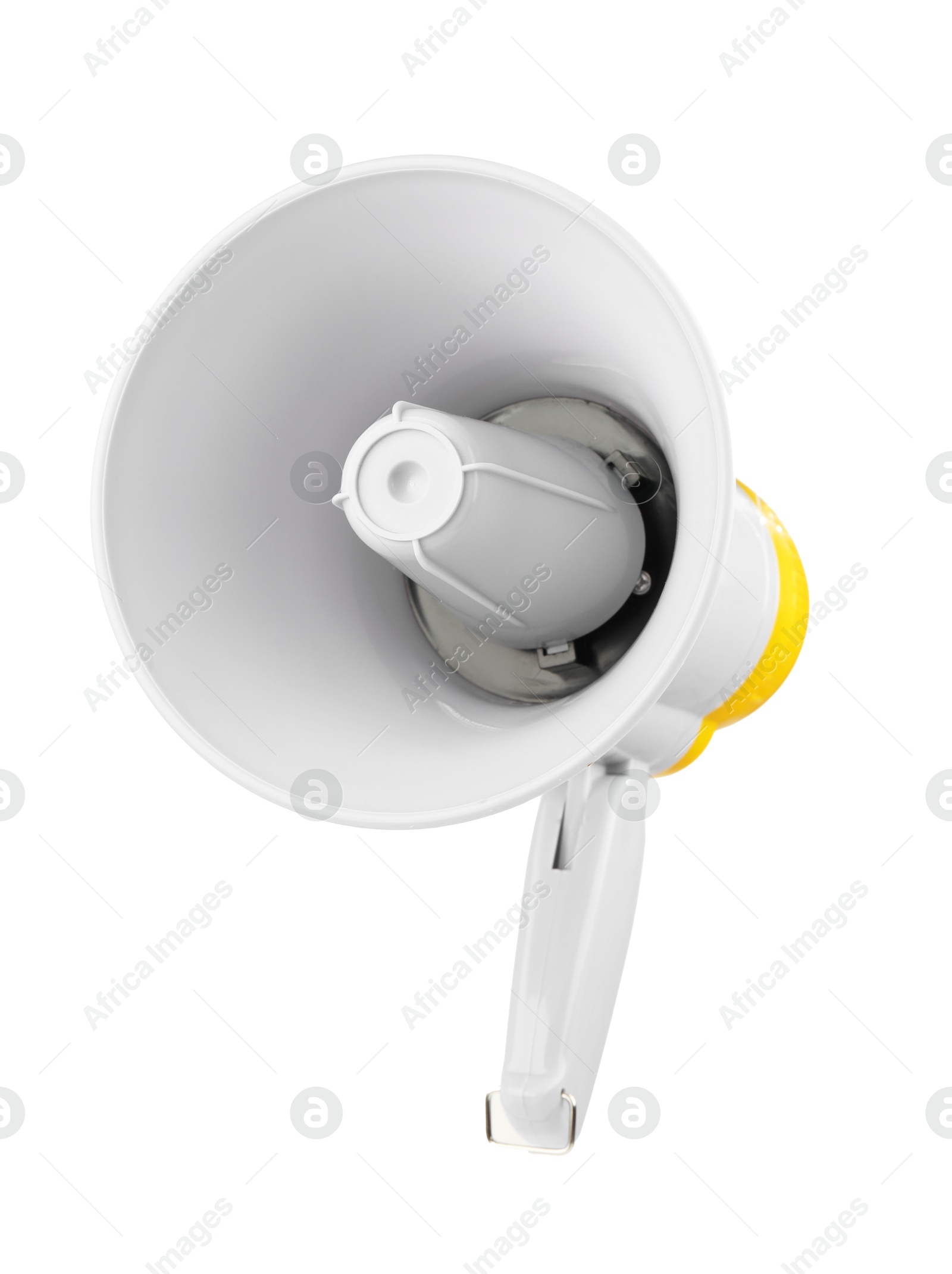 Photo of One wireless megaphone speaker isolated on white