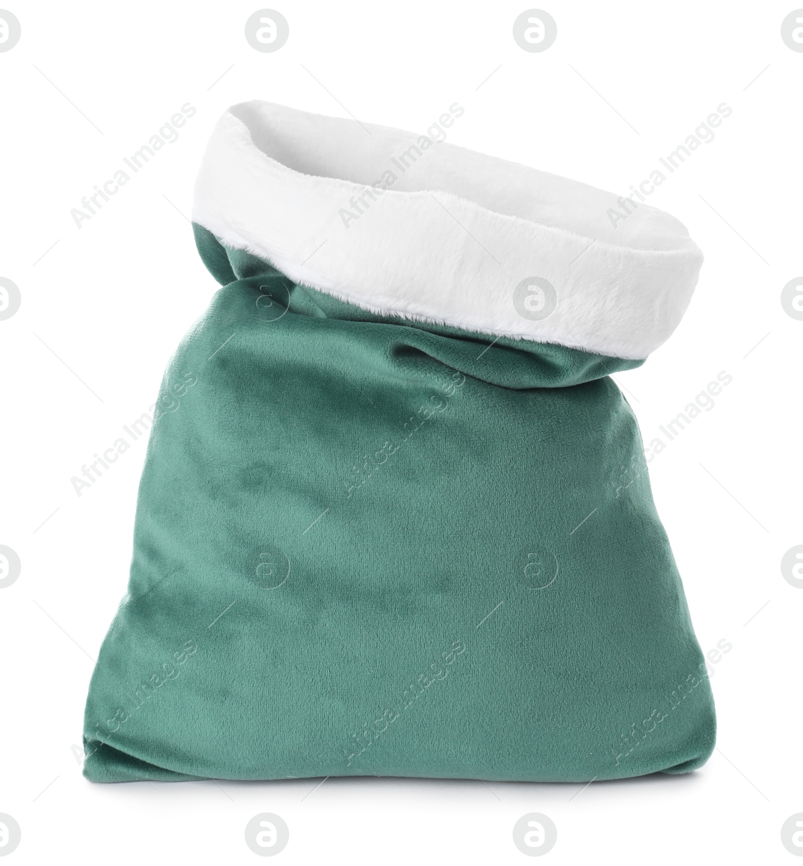 Photo of Green Santa Claus bag isolated on white