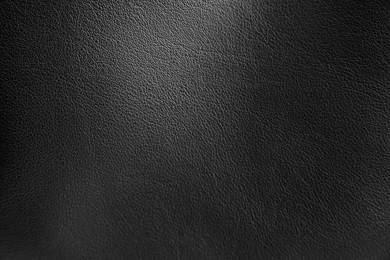 Image of Black leather, closeup view of material texture