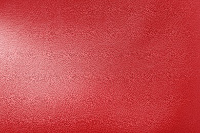 Image of Red leather, closeup view of material texture