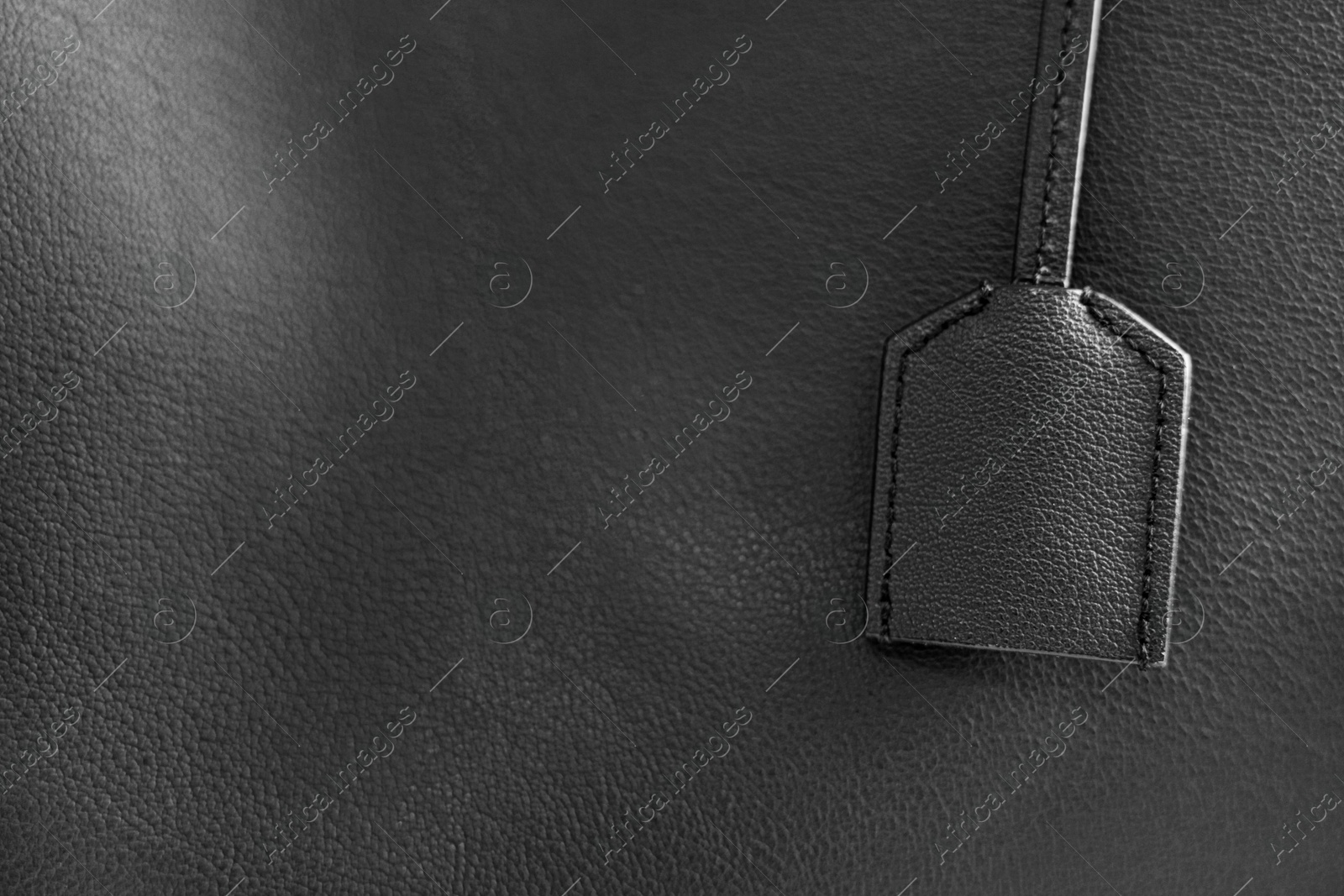 Image of Black leather, closeup view of material texture