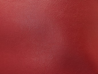 Image of Red leather, closeup view of material texture