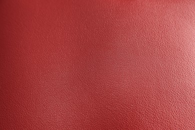 Image of Red leather, closeup view of material texture