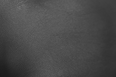 Image of Black leather, closeup view of material texture