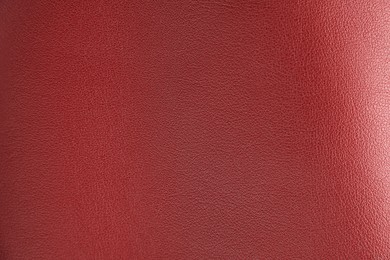 Image of Red leather, closeup view of material texture