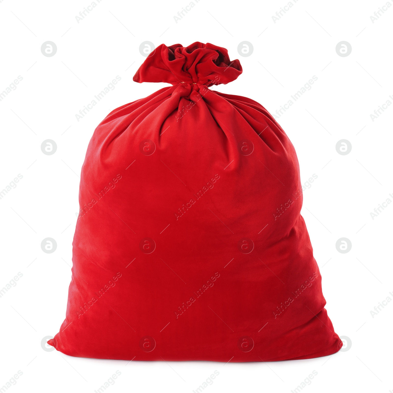 Photo of Red Santa Claus bag isolated on white