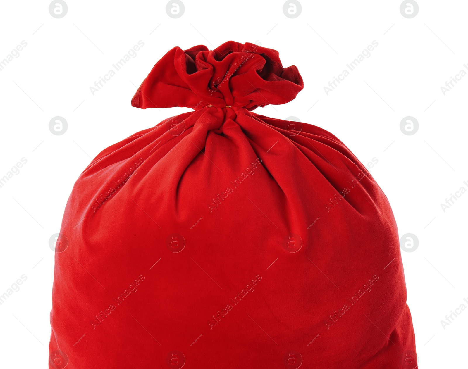 Photo of Red Santa Claus bag isolated on white