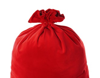 Photo of Red Santa Claus bag isolated on white