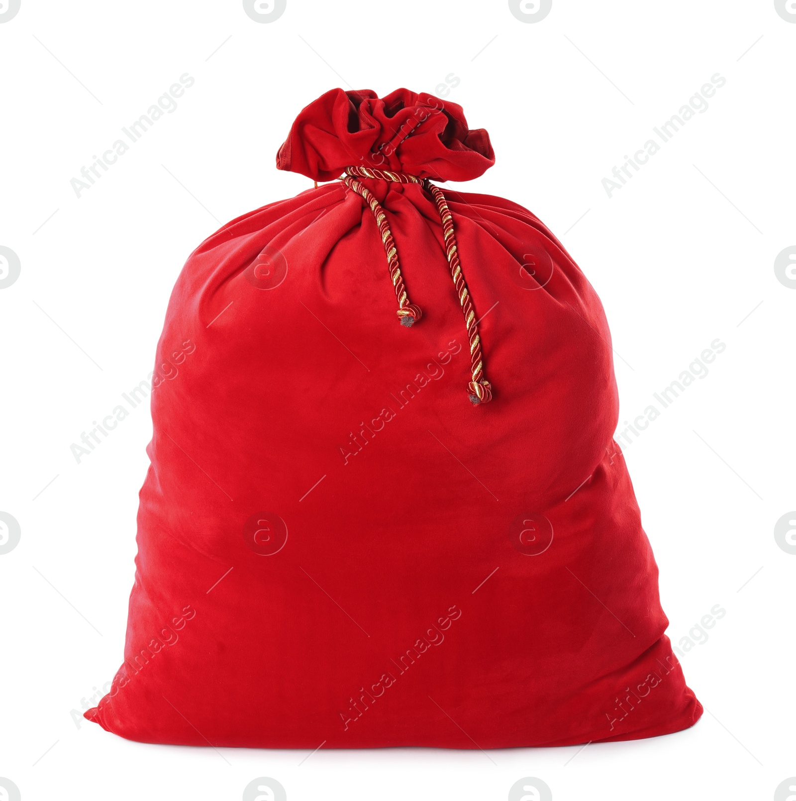 Photo of Red Santa Claus bag isolated on white