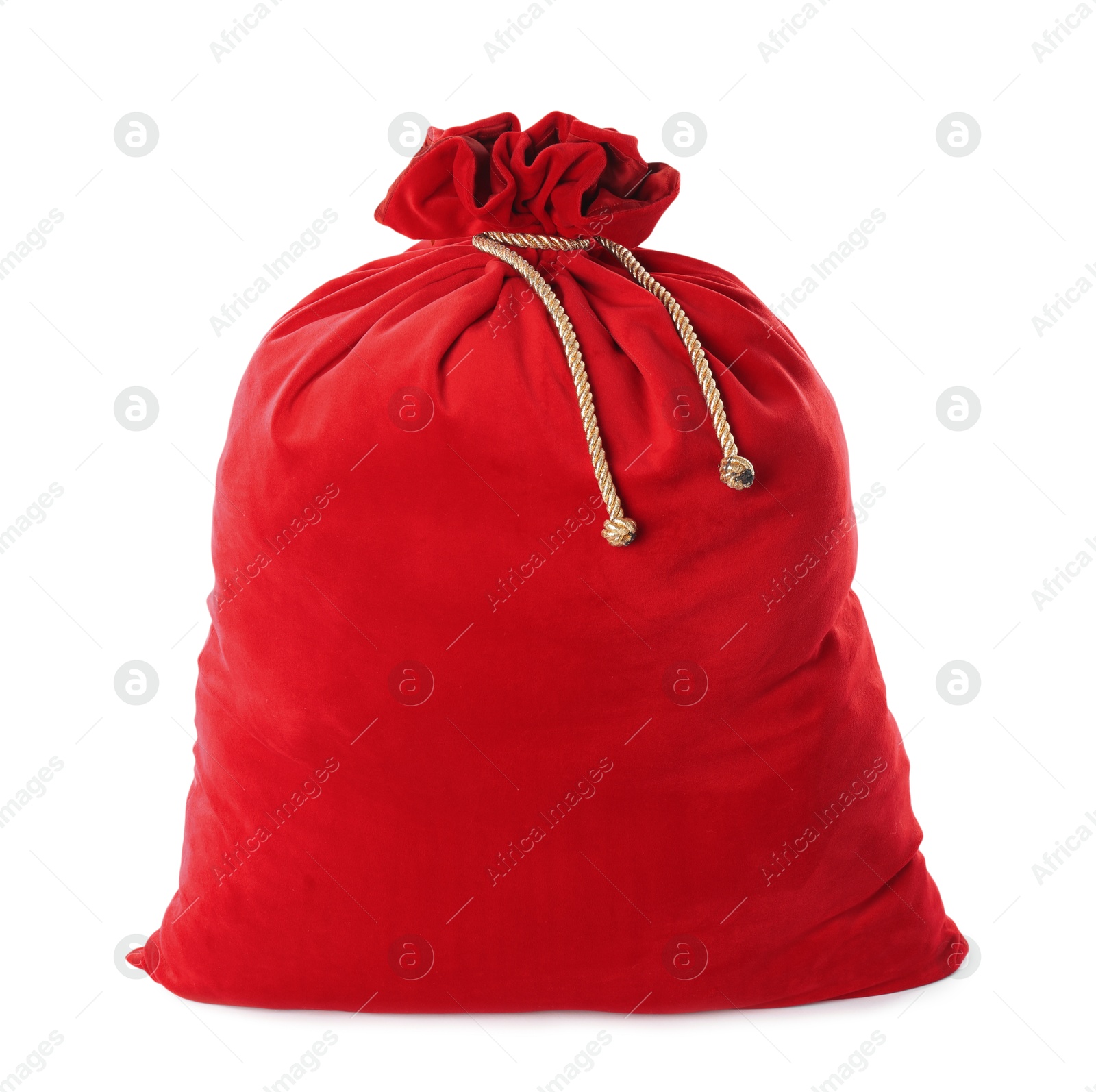 Photo of Red Santa Claus bag isolated on white