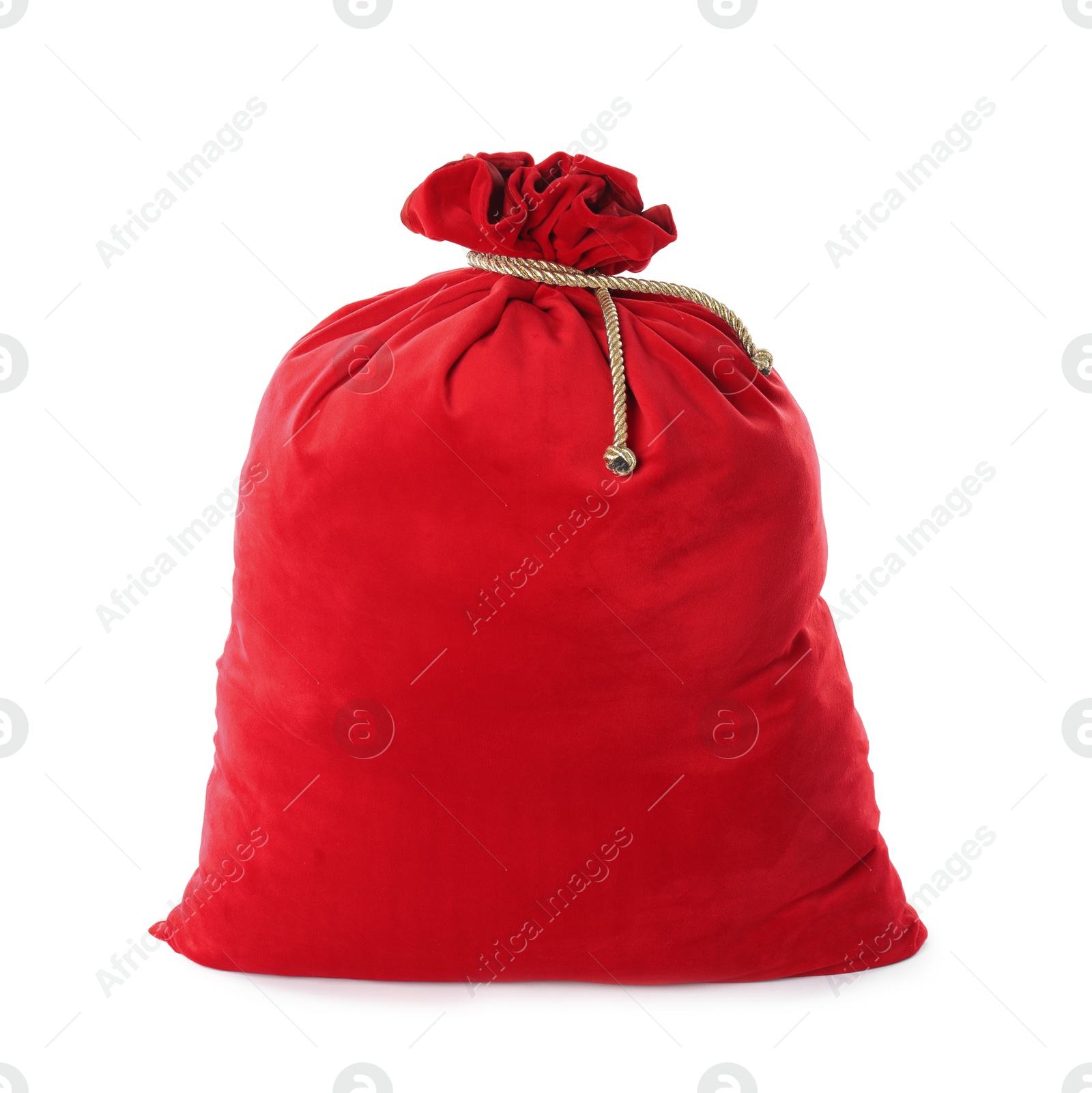 Photo of Red Santa Claus bag isolated on white