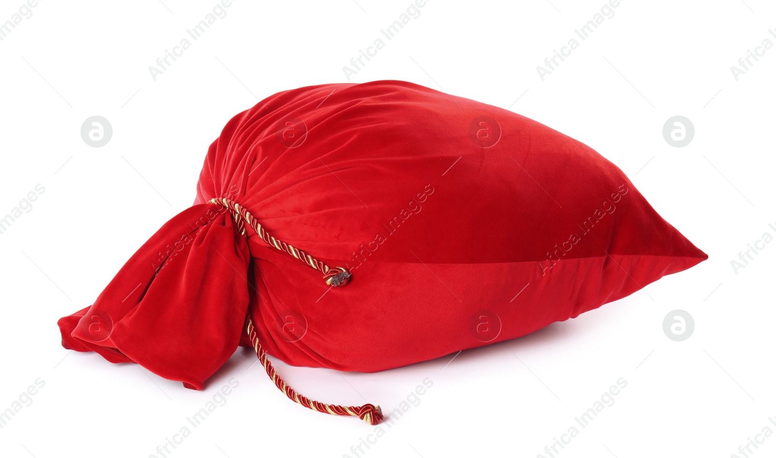 Photo of Red Santa Claus bag isolated on white