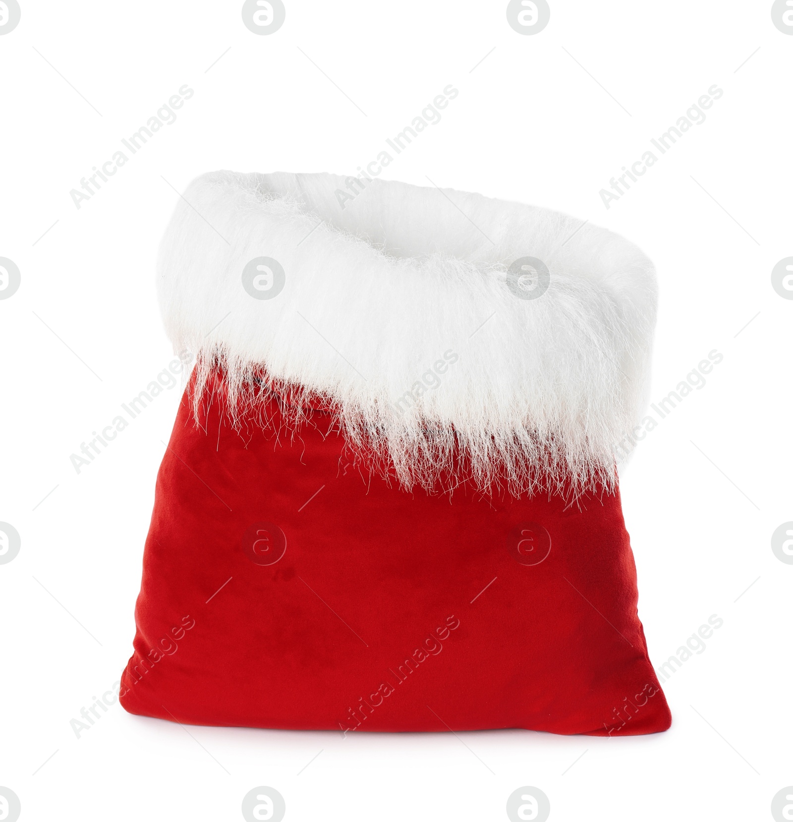 Photo of Red Santa Claus bag isolated on white