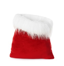 Photo of Red Santa Claus bag isolated on white