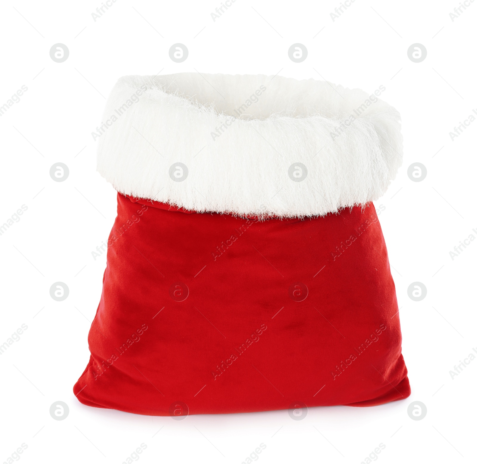 Photo of Red Santa Claus bag isolated on white