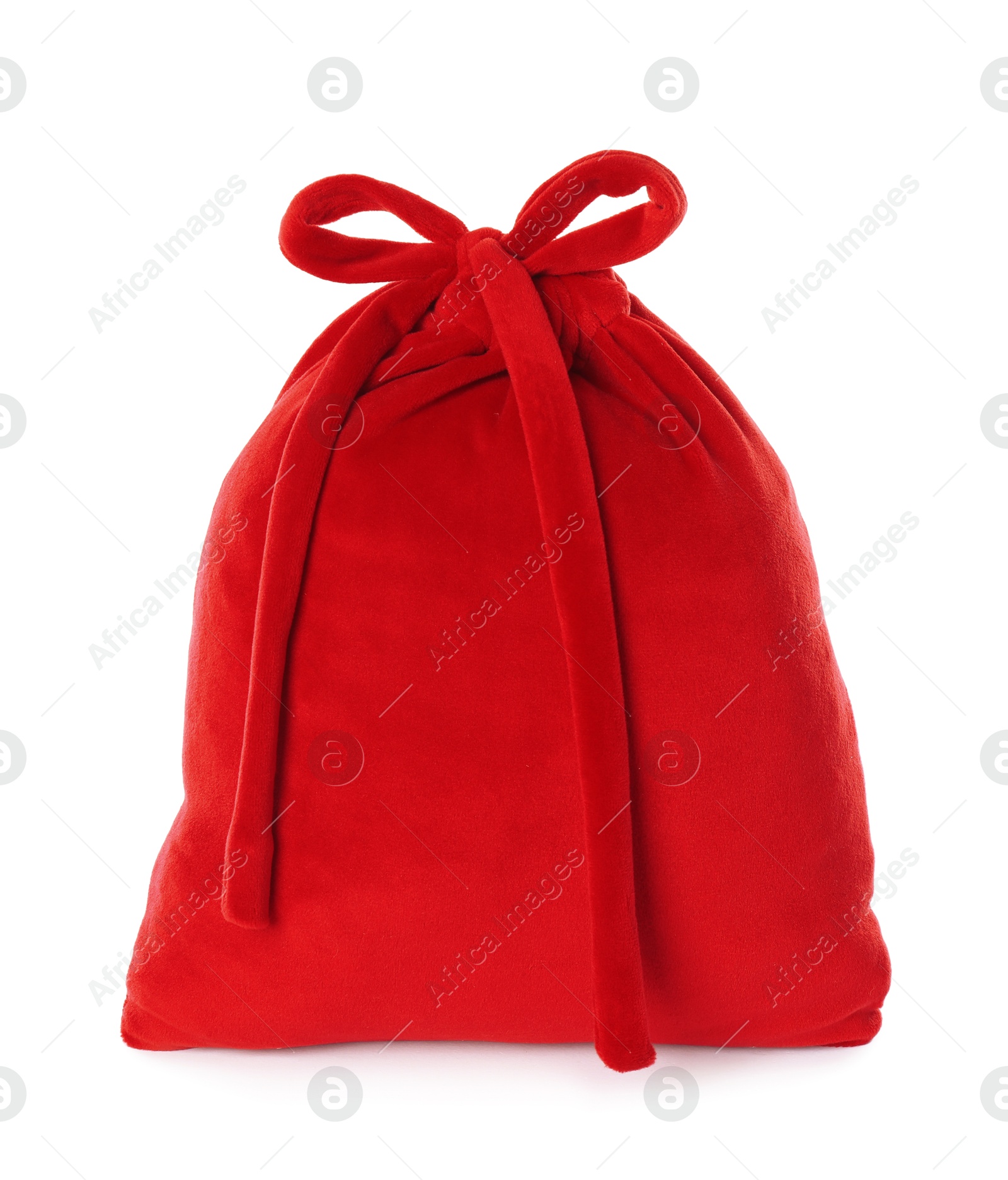 Photo of Red Santa Claus bag isolated on white