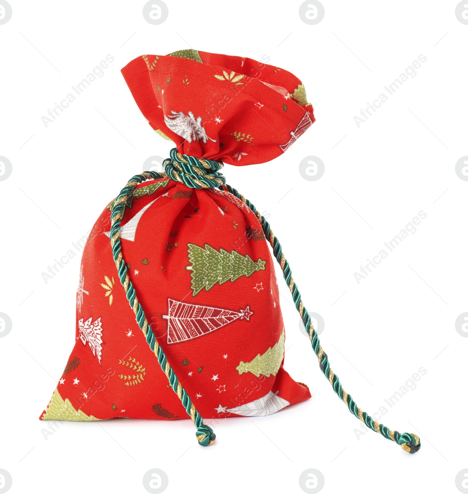 Photo of Red Santa Claus bag isolated on white