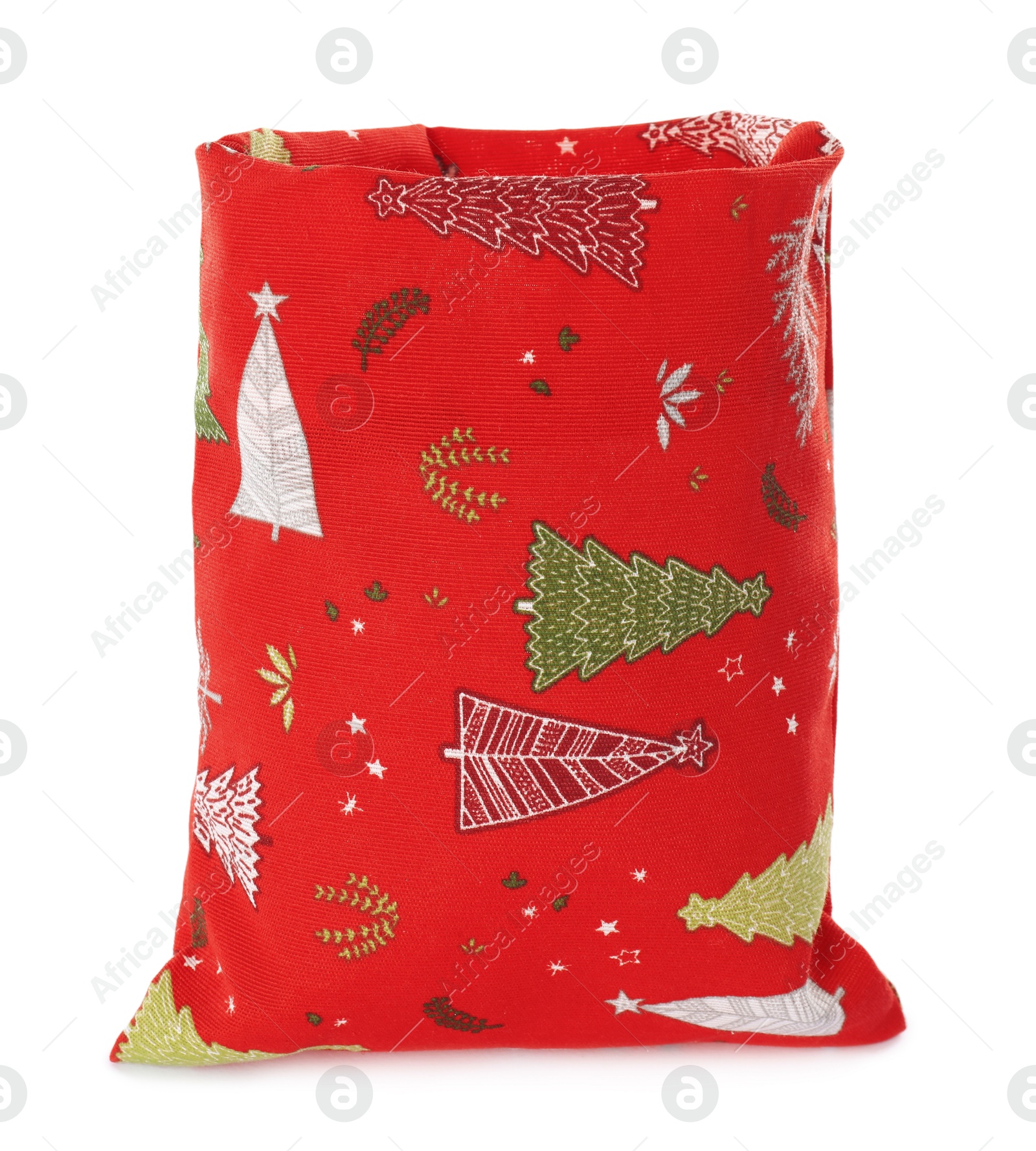 Photo of Red Santa Claus bag isolated on white