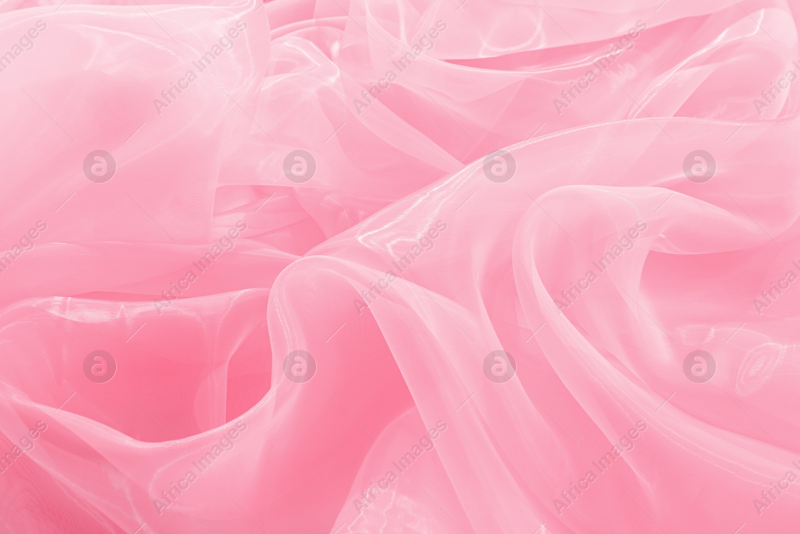 Image of Beautiful pink tulle, closeup view of fabric